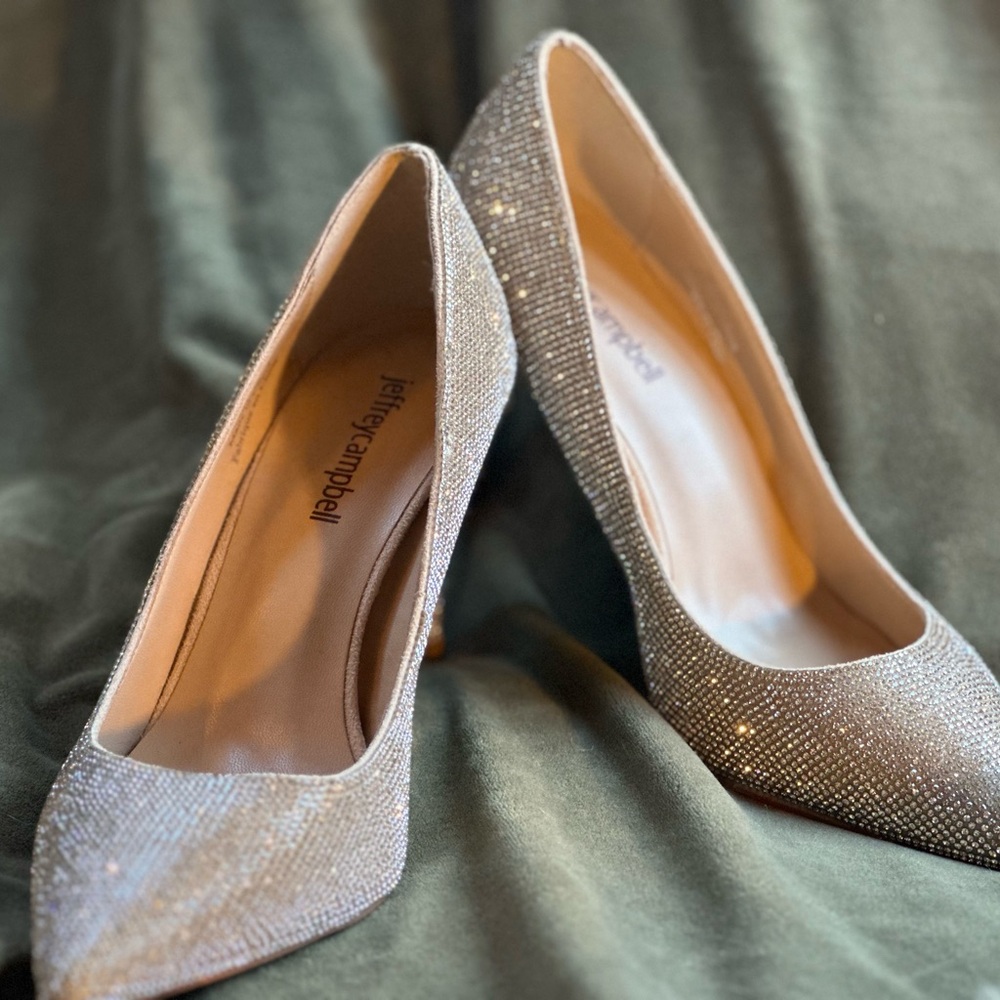 Jeffrey Campbell Glittering Silver Heels